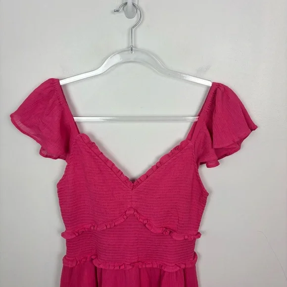 LoveShackFancy Ivella Dress Cotton Gauze Strawberry Moon Pink Size Small - Picture 3 of 8